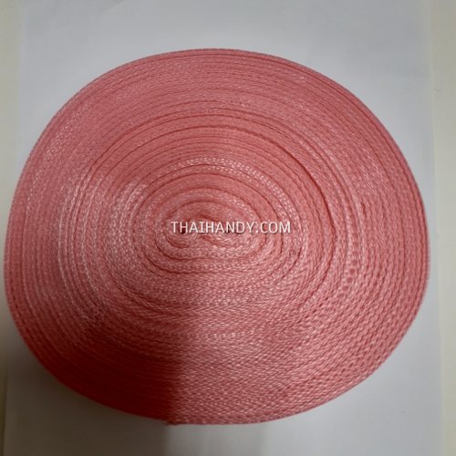 สายผ้า-ผ้ากุ๊น PP  ลายเวอร์จิ้น ขนาด 1 นิ้ว บรรจุ 50 เมตร สีชมพูสด รูปเต็ม