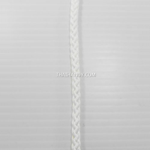 เชือกถักเปีย  PP  ขนาด 5 mm  บรรจุ 1 เมตร สีขาว รูปเต็ม