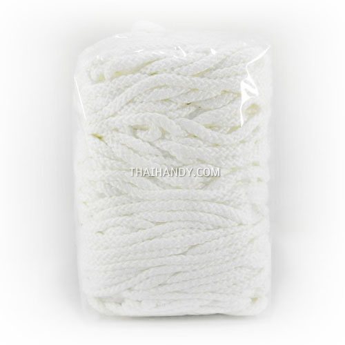 เชือกถักเปีย  PP  ขนาด 5 mm  บรรจุ 1 กิโลกรัม สีขาว รูปเต็ม
