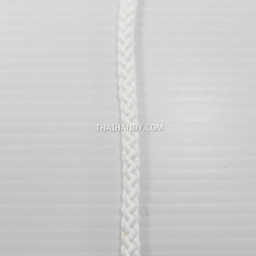 เชือกถักเปีย  PP  ขนาด 8 mm  บรรจุ 1 เมตร สีขาว รูปเต็ม