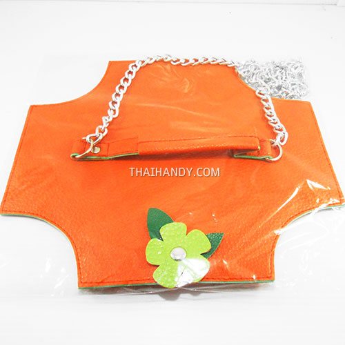 ฝาปิดกระเป๋าพร้อมสาย พร้อมสายโซ่ ขนาด 29x25.5 cm  บรรจุ 1 อัน สีส้ม รูปเต็ม