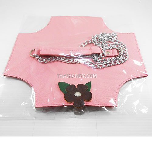 ฝาปิดกระเป๋าพร้อมสาย พร้อมสายโซ่ ขนาด 29x25.5 cm  บรรจุ 1 อัน สีชมพูอ่อน รูปเต็ม