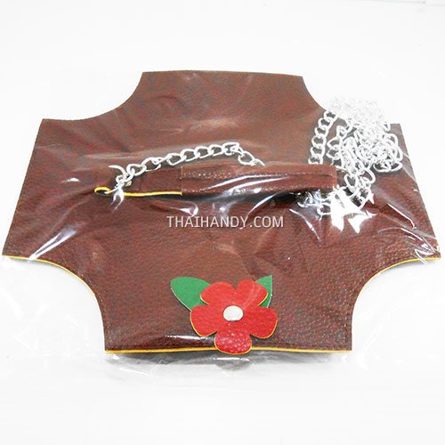 ฝาปิดกระเป๋าพร้อมสาย พร้อมสายโซ่ ขนาด 29x25.5 cm  บรรจุ 1 อัน สีน้ำตาล รูปเต็ม
