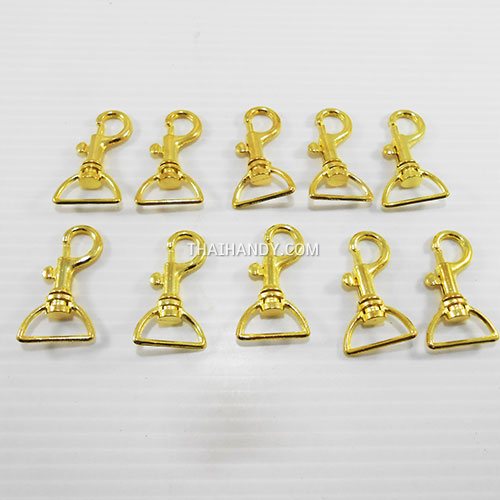 คอหมาโลหะ ปากโค้ง ขนาด 2x4.2 cm  บรรจุ 10 อัน สีทอง รูปเต็ม