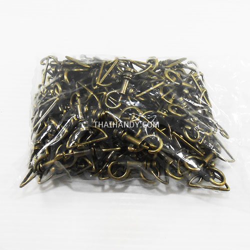 คอหมาโลหะ ปากโค้ง ขนาด 2.5x4.21 cm  บรรจุ 100 อัน สีทองรมดำ รูปเต็ม