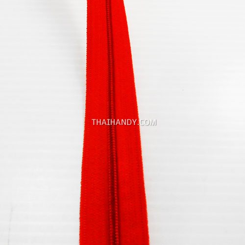รางผ้าซิปเฉพาะรางซิป ฟันไนลอน ขนาดเบอร์ 3  บรรจุ 1 เมตร สีแดง รูปเต็ม