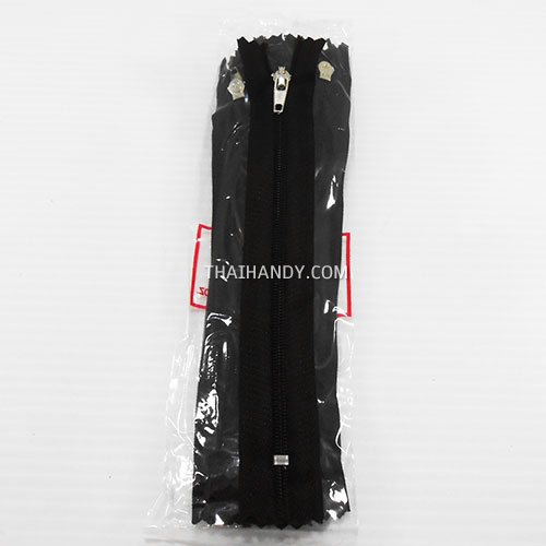 รางผ้าซิปสำเร็จรูป ฟันไนลอน ขนาดเบอร์ 3 ยาว 6 นิ้ว บรรจุ 12 ชุด สีน้ำตาลเข้ม รูปเต็ม