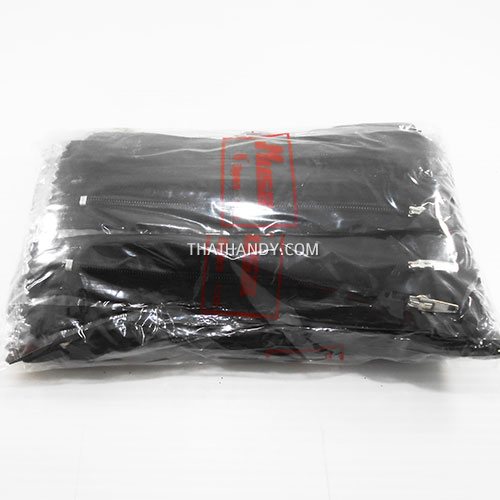 รางผ้าซิปสำเร็จรูป ฟันไนลอน ขนาดเบอร์ 3 ยาว 6 นิ้ว บรรจุ 10 โหล สีดำ รูปเต็ม