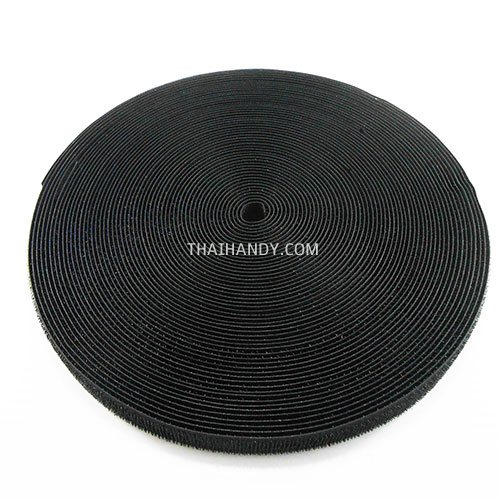 เมจิกเทปตีนตุ๊กแก ด้านหนามหน้าเดียว(ตัวผู้) ขนาด 20 mm  บรรจุ 1 ม้วน สีดำ รูปเต็ม