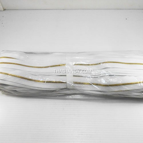 รางผ้าซิปเฉพาะรางซิป ฟันเหล็ก ขนาดเบอร์ 3 ฟันสีทองเหลือง บรรจุ 50 หลา สีขาว รูปเต็ม