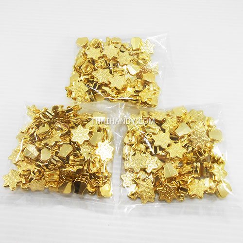 หัวซิปฟันเหล็ก ใบไม้ ขนาดเบอร์ 5  บรรจุ 300 อัน สีทอง รูปเต็ม