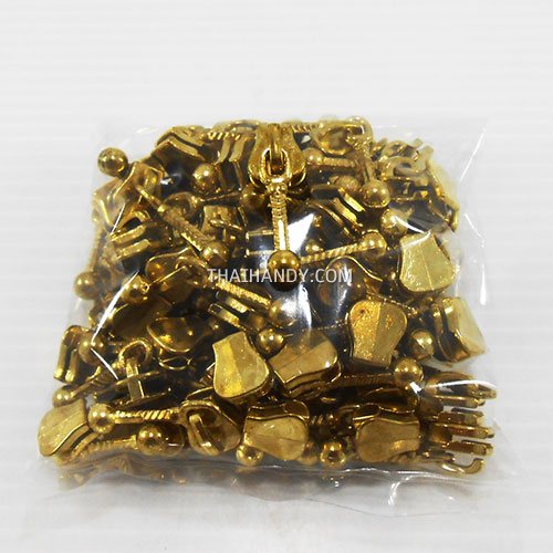 หัวซิปฟันเหล็ก หัวไม้ขีด ขนาดเบอร์ 5  บรรจุ 100 อัน สีทอง รูปเต็ม