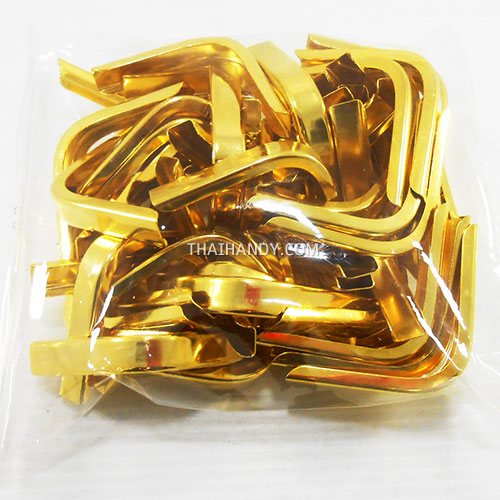 มุมกระเป๋า โลหะ ขนาด 6 cm (#6) บรรจุ 80 อัน สีทอง รูปเต็ม