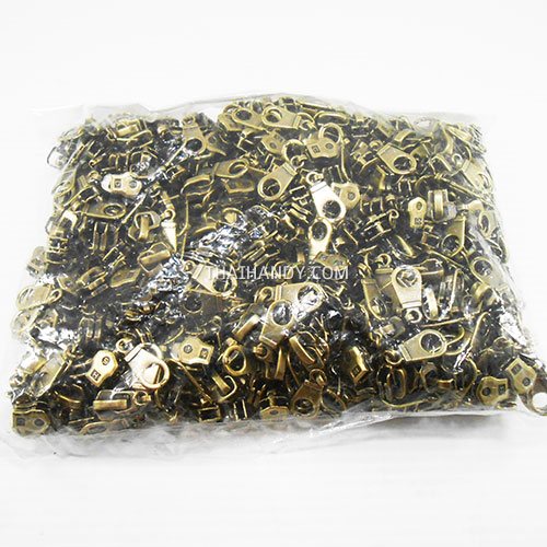 หัวซิปฟันเหล็ก ตะขอเกี่ยวกีต้า ขนาดเบอร์ 5  บรรจุ 300 อัน สีทองรมดำ รูปเต็ม