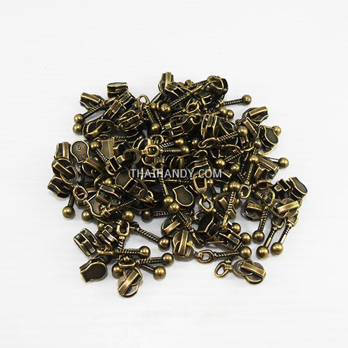 หัวซิปฟันเหล็ก ตะขอเกี่ยวหัวไม้ขีด ขนาดเบอร์ 5  บรรจุ 100 อัน สีทองรมดำ รูปเต็ม