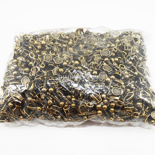 หัวซิปฟันเหล็ก ตะขอเกี่ยวหัวไม้ขีด ขนาดเบอร์ 5  บรรจุ 300 อัน สีทองรมดำ รูปเต็ม