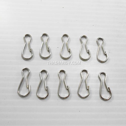 คอหมาคลิป ขนาด 9.2x24 mm (จิ๋ว) บรรจุ 10 อัน สีนิเกิ้ล รูปเต็ม