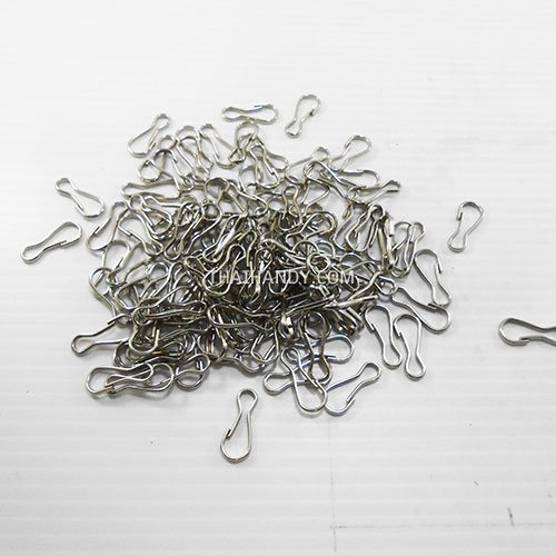 คอหมาคลิป ขนาด 9.2x24 mm (จิ๋ว) บรรจุ 500 อัน สีนิเกิ้ล รูปเต็ม