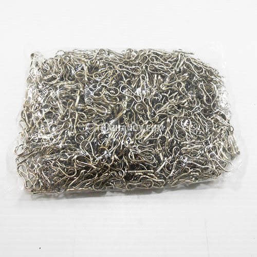 คอหมาคลิป ขนาด 9.2x24 mm (จิ๋ว) บรรจุ 1000 อัน สีนิเกิ้ล รูปเต็ม