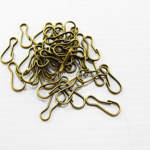 คอหมาคลิป ขนาด 9.2x24 mm (จิ๋ว) บรรจุ 100 อัน สีทองรมดำ รูปเต็ม