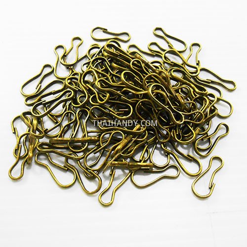 คอหมาคลิป ขนาด 9.2x24 mm (จิ๋ว) บรรจุ 500 อัน สีทองรมดำ รูปเต็ม