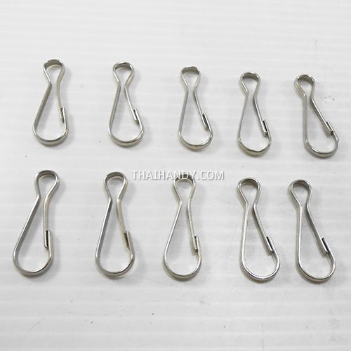 คอหมาคลิป ขนาด 12.1x35.4 mm (กลาง) บรรจุ 10 อัน สีนิเกิ้ล รูปเต็ม