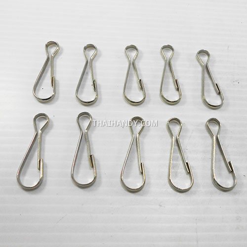 คอหมาคลิป ขนาด 13.5x42.3 mm (ใหญ่) บรรจุ 10 อัน สีนิเกิ้ล รูปเต็ม