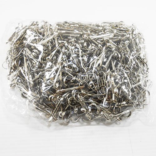 คอหมาคลิป ขนาด 13.5x42.3 mm (ใหญ่) บรรจุ 1000 อัน สีนิเกิ้ล รูปเต็ม