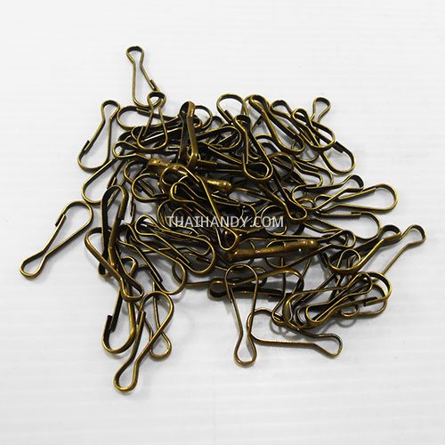 คอหมาคลิป ขนาด 12.1x35.4 mm (กลาง) บรรจุ 500 อัน สีทองรมดำ รูปเต็ม