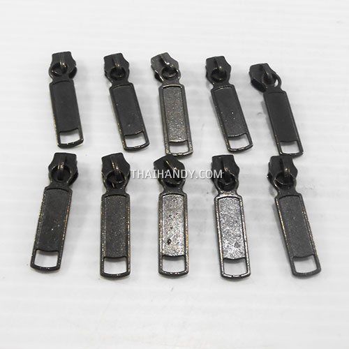 หัวซิปฟันไนลอน แท่งเหลี่ยม ขนาดเบอร์ 5  บรรจุ 20 อัน สีรมดำ รูปเต็ม