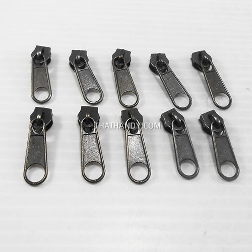 หัวซิปฟันไนลอน ป้าย ขนาดเบอร์ 5  บรรจุ 20 อัน สีรมดำ รูปเต็ม