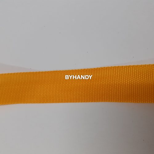 สายผ้า-ผ้ากุ๊น PP  ลายเวอร์จิ้น ขนาด 7 หุน บรรจุ 1 เมตร สีเหลืองเข้ม รูปเต็ม