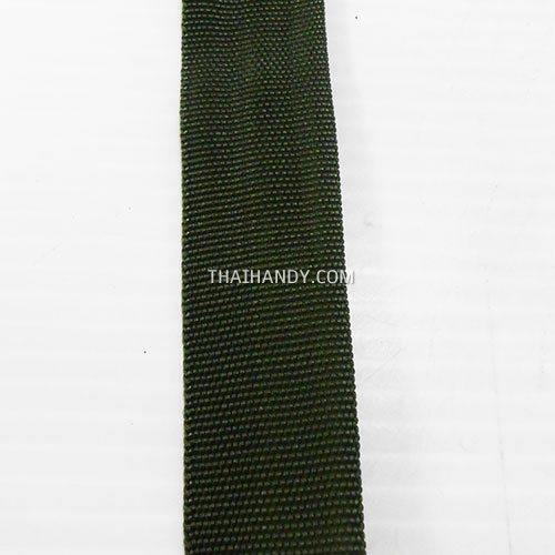 สายผ้า-ผ้ากุ๊น PP  ลายเวอร์จิ้น ขนาด 1 นิ้ว บรรจุ 1 เมตร สีเขียวขี้ม้า รูปเต็ม