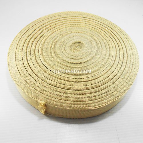 สายผ้า-ผ้ากุ๊น Cotton (ฝ้าย) สปันหนา ขนาด 1.5 นิ้ว บรรจุ 50 เมตร สีครีมน้ำตาล รูปเต็ม