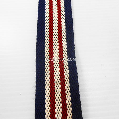 สายผ้า-ผ้ากุ๊น Cotton (ฝ้าย) ลายสลับ ขนาด 1.5 นิ้ว บรรจุ 1 เมตร สีกรมแดงครีม รูปเต็ม