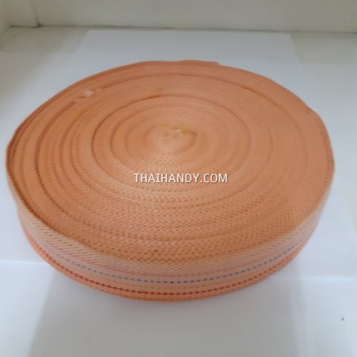 สายผ้า-ผ้ากุ๊น Cotton (ฝ้าย) ลายจุดไข่ปลา ขนาด 1.5 นิ้ว บรรจุ 50 หลา สีโอรส รูปเต็ม