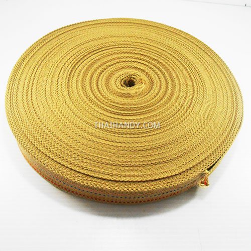 สายผ้า-ผ้ากุ๊น Cotton (ฝ้าย) ลายจุดไข่ปลา ขนาด 1.5 นิ้ว บรรจุ 50 หลา สีเบจ รูปเต็ม