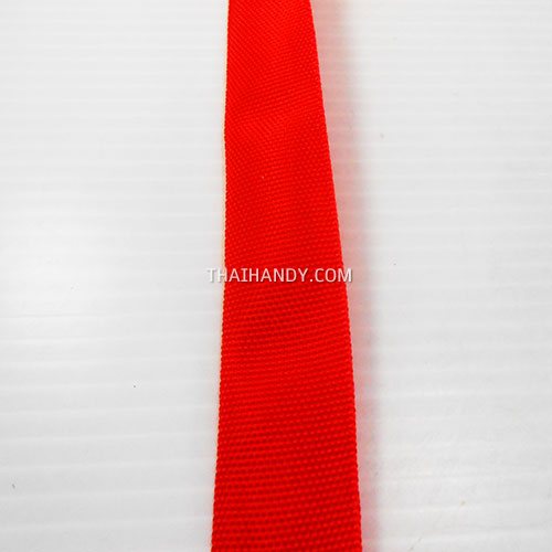 สายผ้า-ผ้ากุ๊น PP  ลายเวอร์จิ้น ขนาด 7 หุน บรรจุ 1 เมตร สีแดง รูปเต็ม