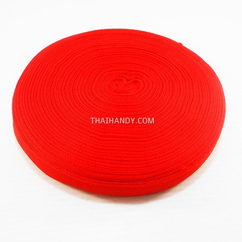 สายผ้า-ผ้ากุ๊น PP  ลายเวอร์จิ้น ขนาด 7 หุน บรรจุ 50 เมตร สีแดง รูปเต็ม