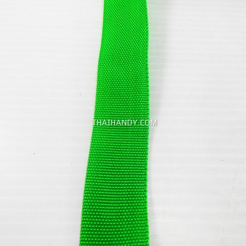 สายผ้า-ผ้ากุ๊น PP  ลายเวอร์จิ้น ขนาด 7 หุน บรรจุ 1 เมตร สีเขียวใบไม้ รูปเต็ม