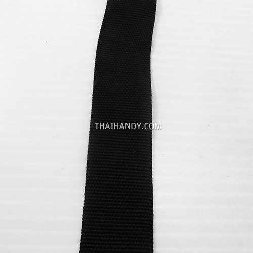 สายผ้า-ผ้ากุ๊น PP  ลายเวอร์จิ้น ขนาด 7 หุน บรรจุ 1 เมตร สีดำ รูปเต็ม