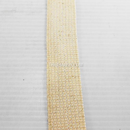 สายผ้า-ผ้ากุ๊น Cotton (ฝ้าย) ลายลอน ขนาด 1.2 นิ้ว บรรจุ 1 เมตร สีด้ายดิบ รูปเต็ม