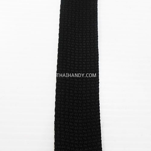 สายผ้า-ผ้ากุ๊น Cotton (ฝ้าย) สปันหนา ขนาด 1.2 นิ้ว บรรจุ 1 เมตร สีดำ รูปเต็ม