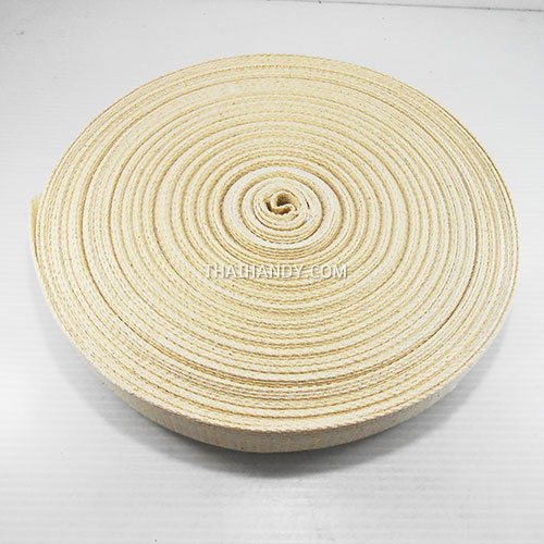 สายผ้า-ผ้ากุ๊น Cotton (ฝ้าย) ลายลอน ขนาด 1.2 นิ้ว บรรจุ 50 เมตร สีด้ายดิบ รูปเต็ม