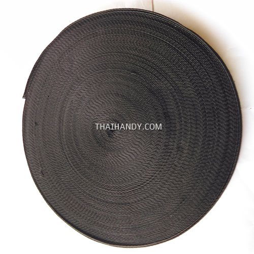 สายผ้า-ผ้ากุ๊น Cotton (ฝ้าย) สปันหนา ขนาด 1.2 นิ้ว บรรจุ 50 เมตร สีดำ รูปเต็ม