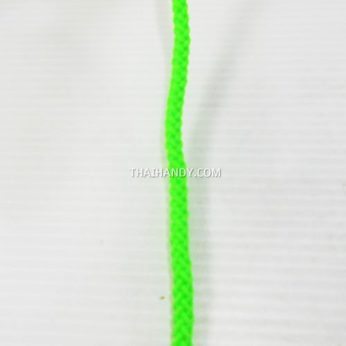 เชือกถักเปีย  PP  ขนาด 5 mm  บรรจุ 1 เมตร สีเขียวตอง รูปเต็ม