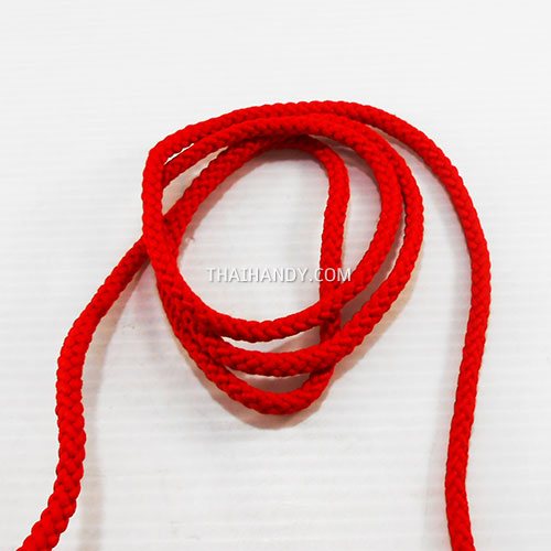 เชือกถักเปีย  PP  ขนาด 5 mm  บรรจุ 500 กรัม สีแดง รูปเต็ม