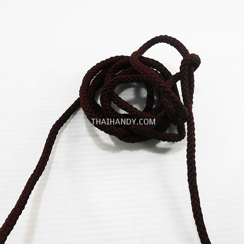 เชือกถักเปีย  PP  ขนาด 5 mm  บรรจุ 500 กรัม สีน้ำตาลเข้ม รูปเต็ม