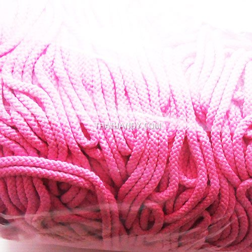 เชือกถักเปีย  PP  ขนาด 5 mm  บรรจุ 1 กิโลกรัม สีชมพูสด รูปเต็ม