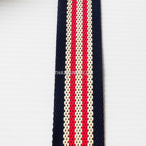 สายผ้า-ผ้ากุ๊น Cotton (ฝ้าย) ลายสลับ ขนาด 1.5 นิ้ว บรรจุ 1 เมตร สีกรมบานเย็นครีม รูปเต็ม